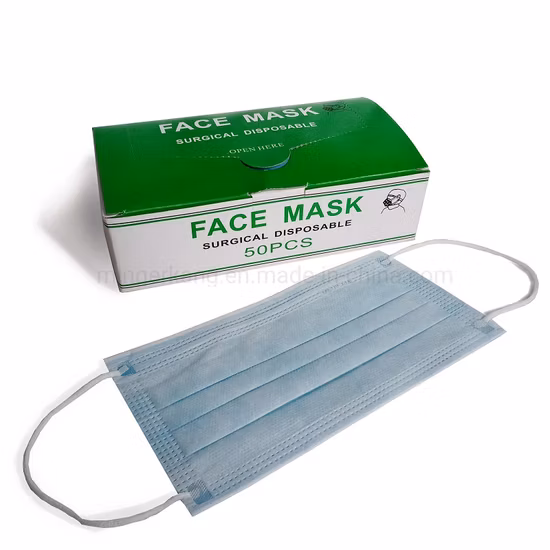 CE FDA 3ply 4ply Ear Loop Tie Hospital Mascarilla non tessuto tipo Iir fornitore all'ingrosso polvere blu bianco nero protettivo maschera chirurgica monouso
