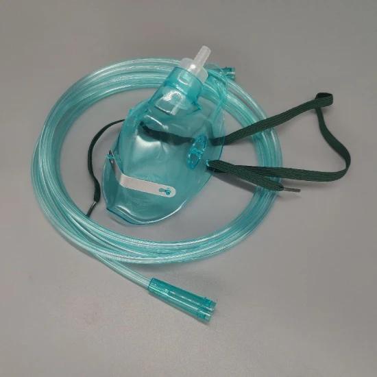 Sotto il mento, tubo esteso indeformabile da 2 m per maschera medica monouso per ossigeno per bambini